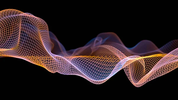 Illustration 3D de la structure des ondes abstraites fond scientifique — Photo