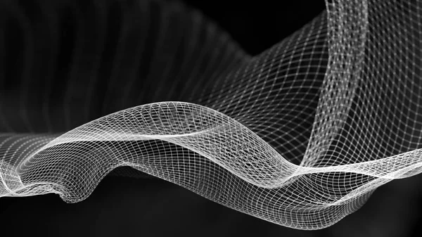 3D illustration av abstrakt våg struktur vetenskaplig bakgrund — Stockfoto