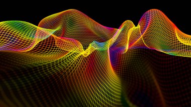 3D soyut dalga yapısı bilimsel arka plan resmi