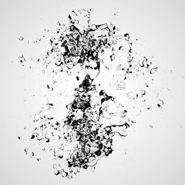 sıvı sıçrama hareket 3D çizimi