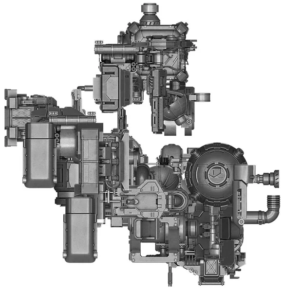 Ilustración 3d de la tecnología abstracta de equipos industriales — Foto de Stock