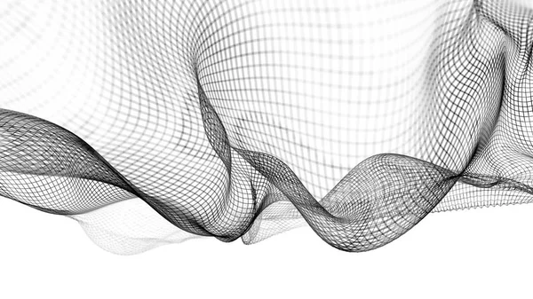 Illustration 3D de la structure des ondes abstraites fond scientifique — Photo