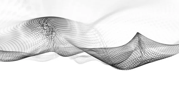 3D απεικόνιση του αφηρημένο κύμα δομή επιστημονικό υπόβαθρο — Φωτογραφία Αρχείου