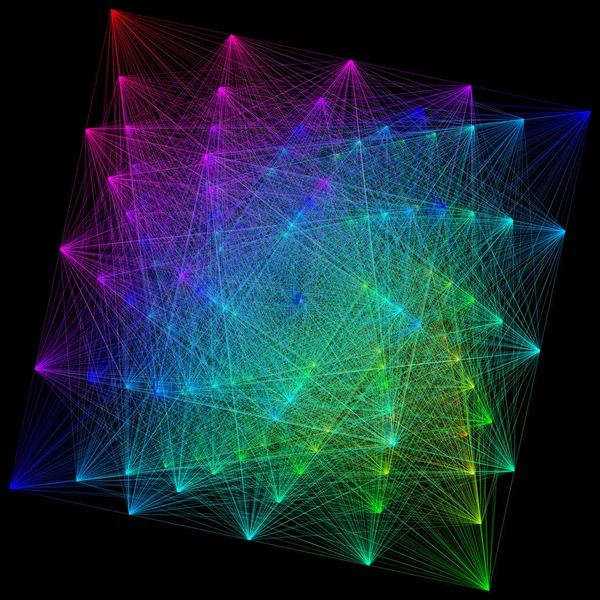 3D απεικόνιση του χρώματος γεωμετρικό σχήμα δομή σύνδεσης — Φωτογραφία Αρχείου