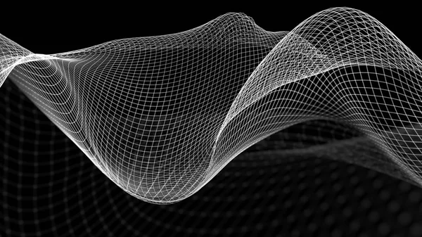 抽象的な波構造科学的背景の 3 d イラストレーション — ストック写真