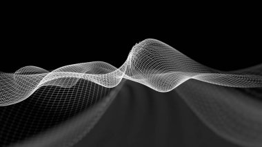 3D soyut dalga yapısı bilimsel arka plan resmi