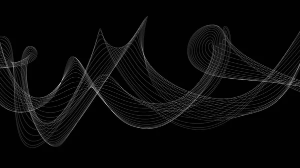 Branco 3d ondas renderizadas olhar como fumaça — Fotografia de Stock