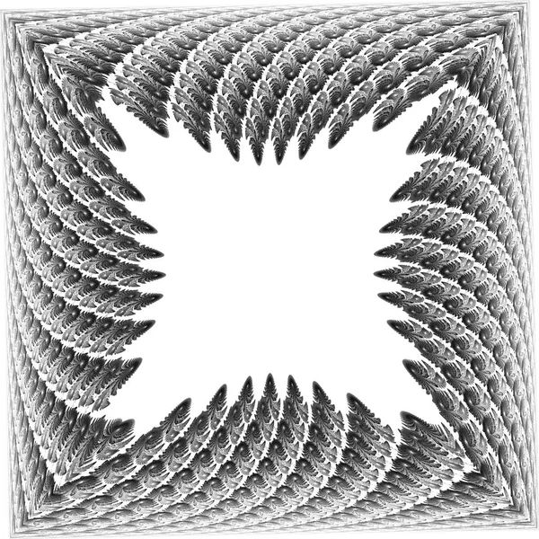 モノクロ抽象フラクタル図 — ストック写真