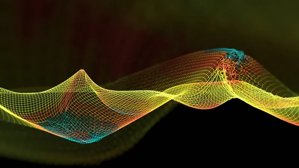Illustrazione 3d della struttura astratta delle onde sfondo scientifico — Foto Stock