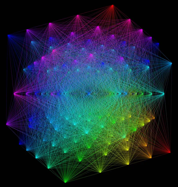 3D απεικόνιση του χρώματος γεωμετρικό σχήμα δομή σύνδεσης — Φωτογραφία Αρχείου