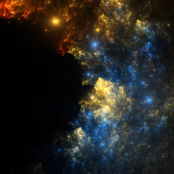 Ilustração fractal abstrato se parece com galáxias — Fotografia de Stock