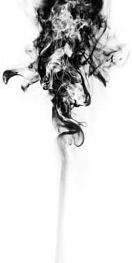 Siyah fantezi beyaz arka plan üzerinde duman