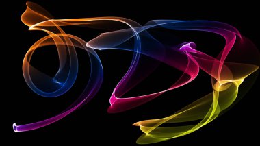 renkli dalgalar göz duman gibi 3D çizimi