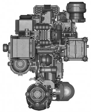 soyut endüstriyel ekipman teknoloji 3D çizimi