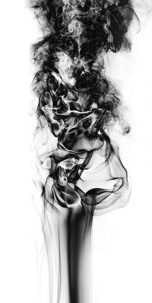 Černý kouř na bílém pozadí fantasy — Stock fotografie