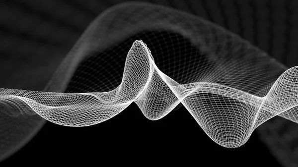 Illustrazione 3d della struttura astratta delle onde sfondo scientifico — Foto Stock