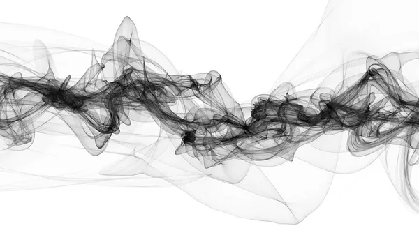3D illustration av svarta vågor ser ut som rök — Stockfoto
