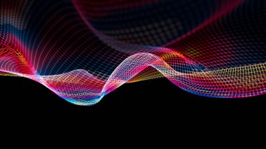 3D soyut dalga yapısı bilimsel arka plan resmi