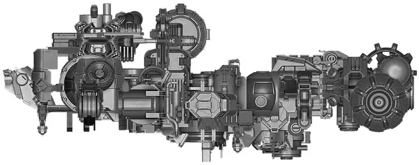 3D illustration av abstrakt industriell utrustning teknik — Stockfoto