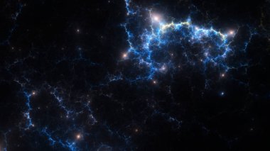 Soyut fraktal illüstrasyon galaksi gibi görünüyor.