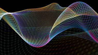 3D soyut dalga yapısı bilimsel arka plan resmi