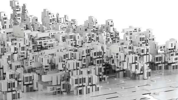 3D illustratie van futuristische moderne stad — Stockfoto