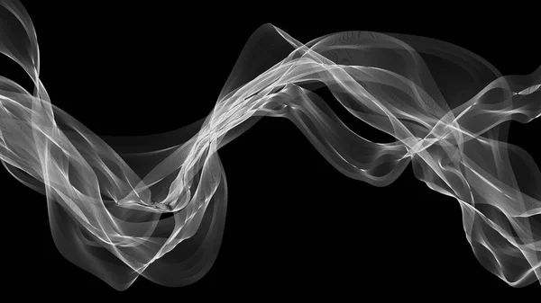 3D illustration av vita vågor ser ut som rök — Stockfoto
