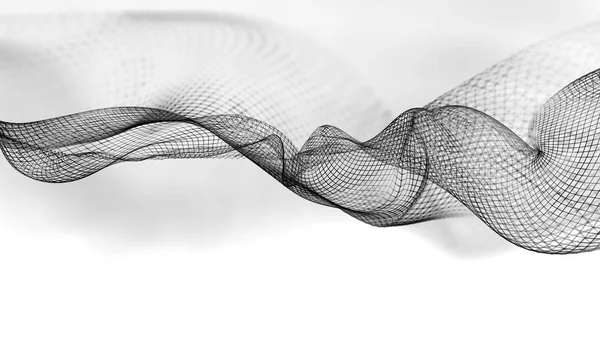 Ilustracja 3D Abstrakcja wave struktury naukowej tła — Zdjęcie stockowe