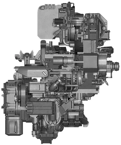 Ilustración 3d de la tecnología abstracta de equipos industriales — Foto de Stock