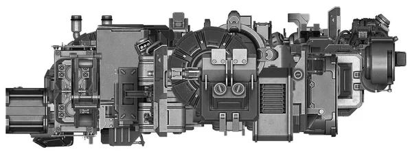 3D illustration av abstrakt industriell utrustning teknik — Stockfoto