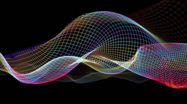 3D soyut dalga yapısı bilimsel arka plan resmi