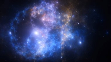 Soyut fraktal illüstrasyon galaksi gibi görünüyor.