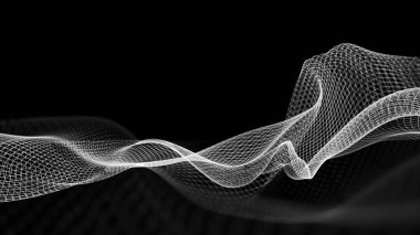 3D soyut dalga yapısı bilimsel arka plan resmi