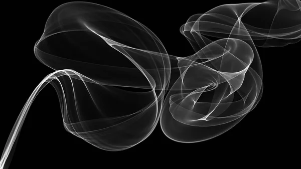 3D illustration av vita vågor ser ut som rök — Stockfoto