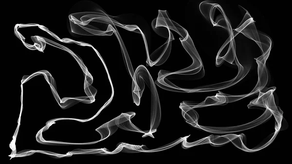 3d illustration of white waves look like smoke — Stock Photo, Image
