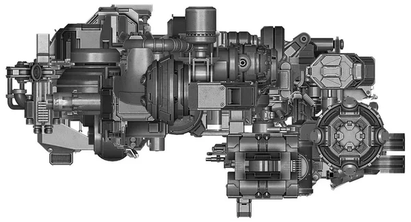 3d illustration of abstract industrial equipment technology — Stock Photo, Image