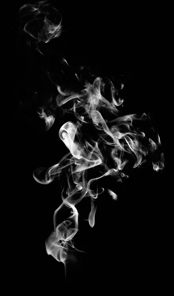 Vita fantasi rök på svart bakgrund — Stockfoto