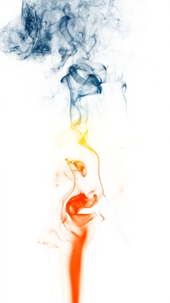 Πολύχρωμο φαντασίας καπνού σε λευκό φόντο — Φωτογραφία Αρχείου