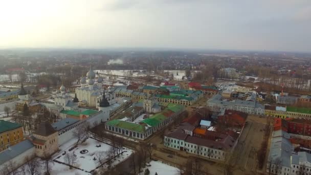 Letecký pohled na Kreml Rostov — Stock video
