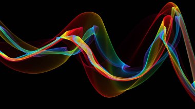 renkli dalgalar göz duman gibi 3D çizimi