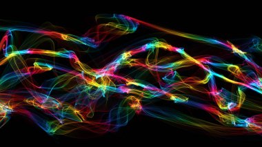 renkli dalgalar göz duman gibi 3D çizimi