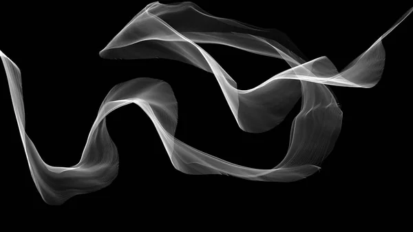Ilustração 3d de ondas brancas olhar como fumaça — Fotografia de Stock