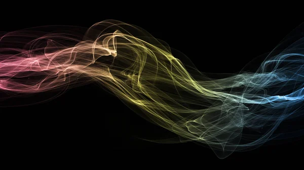 Colorful 3d rendered waves look like smoke — Stock Photo, Image