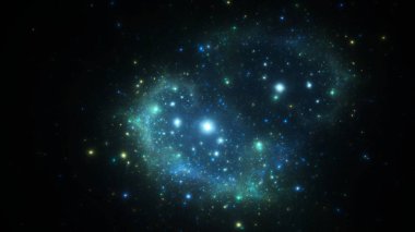 Soyut fraktal illüstrasyon galaksi gibi görünüyor.