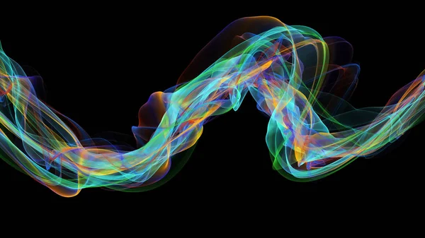 3D illustration av färgglada vågorna ser ut som rök — Stockfoto