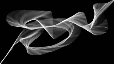 Beyaz dalgalar göz duman gibi 3D çizimi