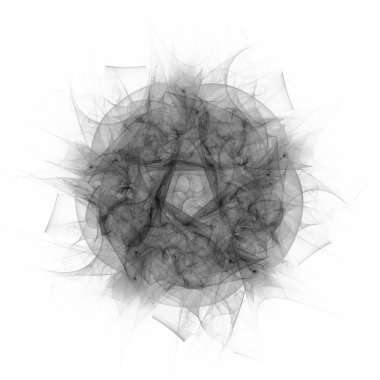 Tek renkli soyut fraktal illüstrasyon