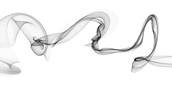 Ilustração 3D de ondas pretas parecem fumaça — Fotografia de Stock