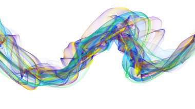 renkli dalgalar göz duman gibi 3D çizimi