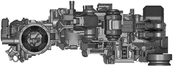 Ilustración 3d de la tecnología abstracta de equipos industriales — Foto de Stock